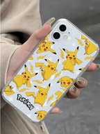 Protective Apple iPhone Back Cover - Pikachu Pokémon Clear TPU iPhone Case – Cute Anime Phone Cover - Style 2