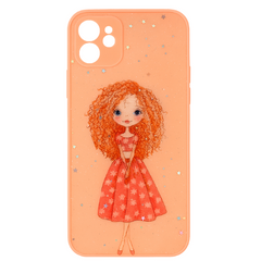Pink Glitter Printed Silicon Hard Case for iPhone iPhone X Girl Possing