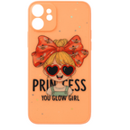 Protective Apple iPhone Back Cover - Pink Glitter Printed Silicon Hard Case for iPhone - Style 2