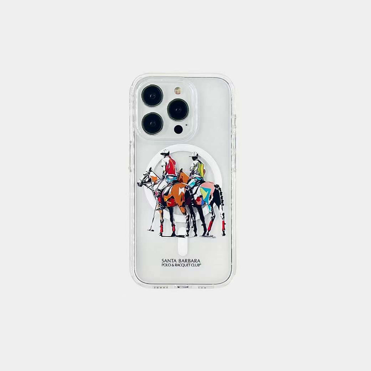 Santa Barbara Polo Willie Series Transparent Designer Magsafe Cover for iPhone 15 Pro Max (Transparent)