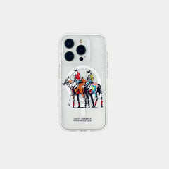Santa Barbara Polo Willie Series Transparent Designer Magsafe Cover for iPhone 15 Pro Max (Transparent)
