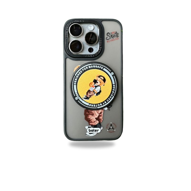 Bear Designer Magsafe Case with Magsafe Pop Socket for iPhone 15 Pro Max