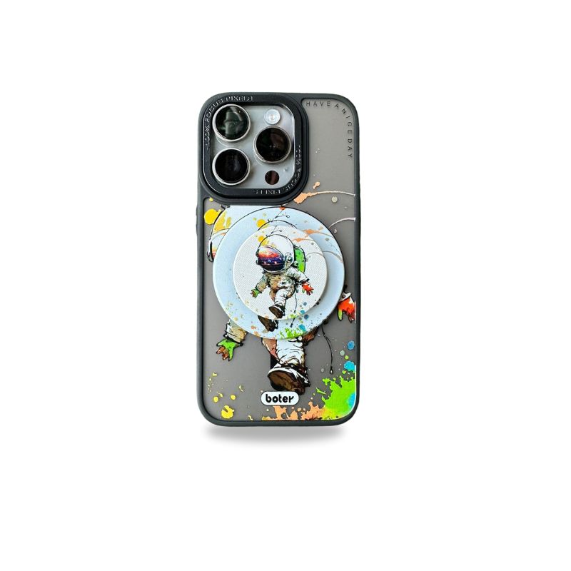 Astronaut Designer Magsafe Case with Magsafe Pop Socket for iPhone 15 Pro