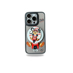 Protective Apple iPhone Back Cover - Crazy Bear Scooter Designer Magsafe Case with Magsafe Pop Socket for iPhone 15 Pro - Style 2