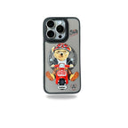 Protective Apple iPhone Back Cover - Crazy Bear Scooter Designer Magsafe Case with Magsafe Pop Socket for iPhone 15 Pro
