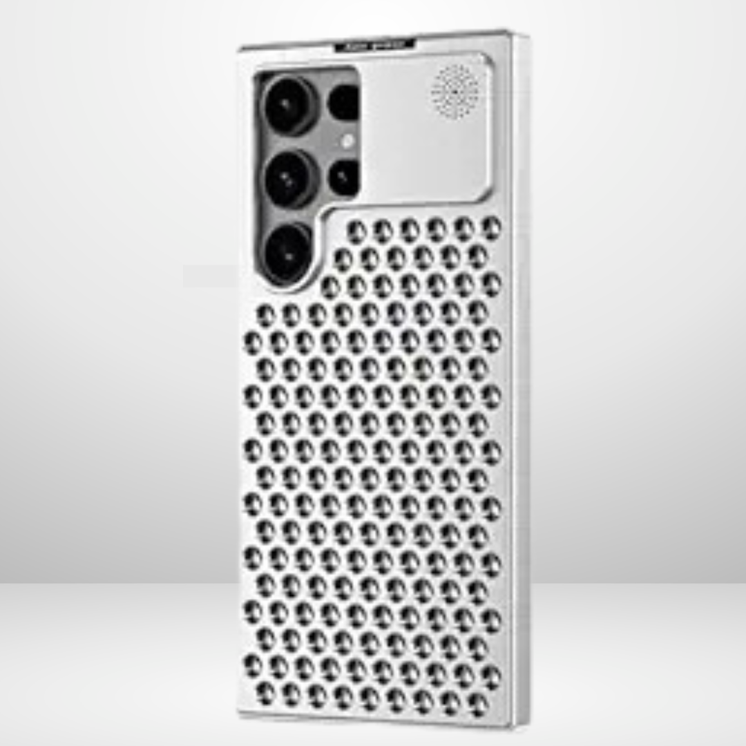 Premium Aluminium Alloy cover with perfume fragrance for Samsung S24 Ultra (TITANIUM SILVER)