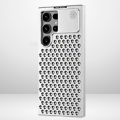 Premium Aluminium Alloy cover with perfume fragrance for Samsung S24 Ultra (TITANIUM SILVER)