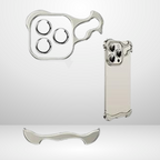 Protective Apple iPhone Back Cover - Premium Aluminum Alloy + Lens Glass Kit Case for iPhone 15/15Pro/15PM. - Style 2