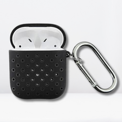 Premium Double Layer Silicone Case for AirPods 1/2 (Black & Grey)
