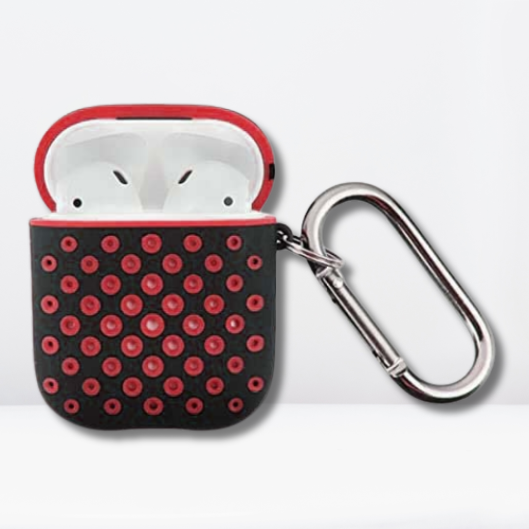 Premium Double Layer Silicone Case for AirPods 1/2 (Black & Red)