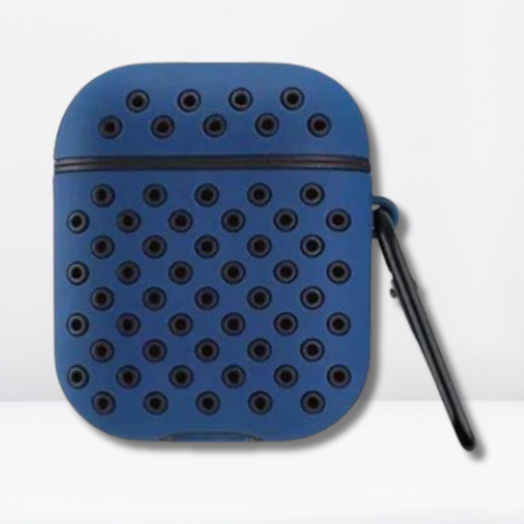 Premium Double Layer Silicone Case for AirPods 1/2 (Blue & Black)