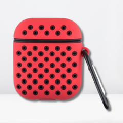 Premium Double Layer Silicone Case for AirPods 1/2 (Red & Black)