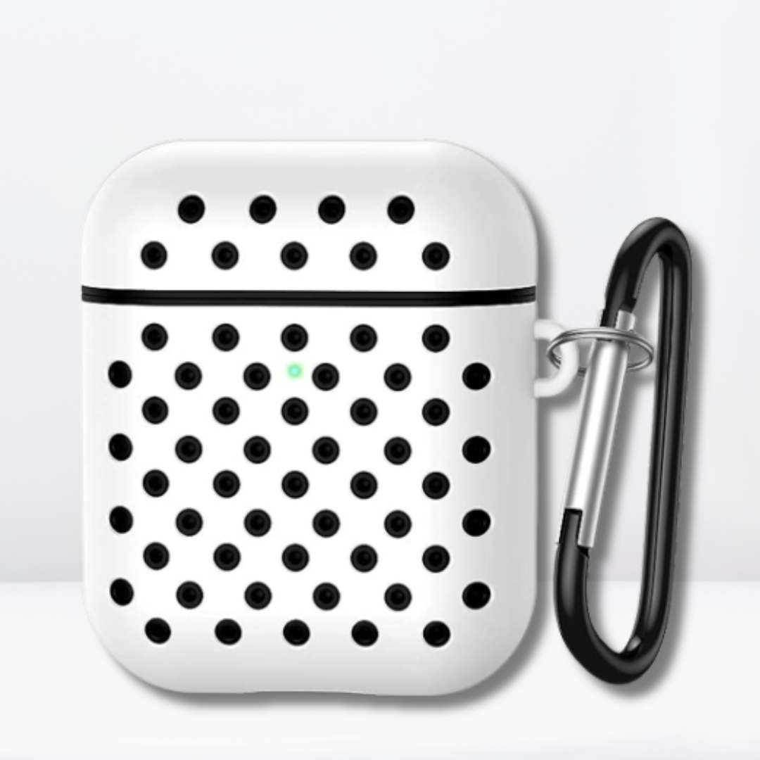 Premium Double Layer Silicone Case for AirPods 1/2 (White & Black)