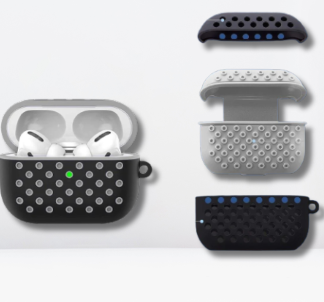 Premium Double Layer Silicone Case for AirPods Pro / Pro 2 (Black & Grey)
