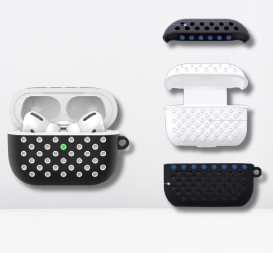 Premium Double Layer Silicone Case for (AirPods Pro / Pro 2 (Black & White) Mobile Case by CoverMeUp - Style 2