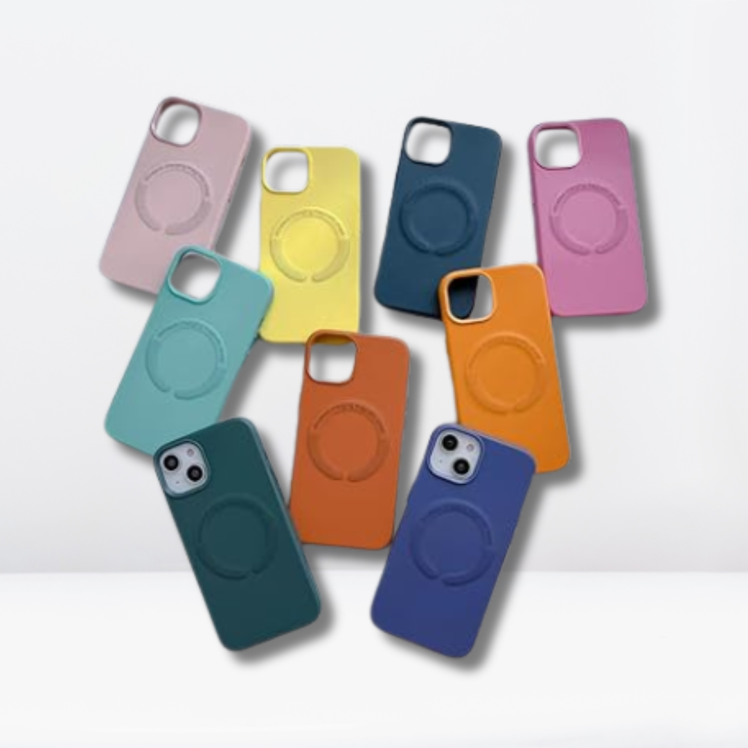 Premium Leather Magfit Wireless Charging Case for iPhone (Sea Green)