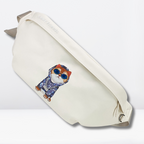 Nimmy Premium Embroidered Leather Case - Premium NIMMY Friends Cross Body Shoulder Unisex Bags (White) - Style 2