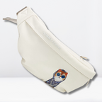 Nimmy Premium Embroidered Leather Case - Premium NIMMY Friends Cross Body Shoulder Unisex Bags (White) - Style 3