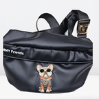 Nimmy Premium Embroidered Leather Case - Premium Leather NIMMY Friends Cross Body Shoulder Unisex Bags (Black)