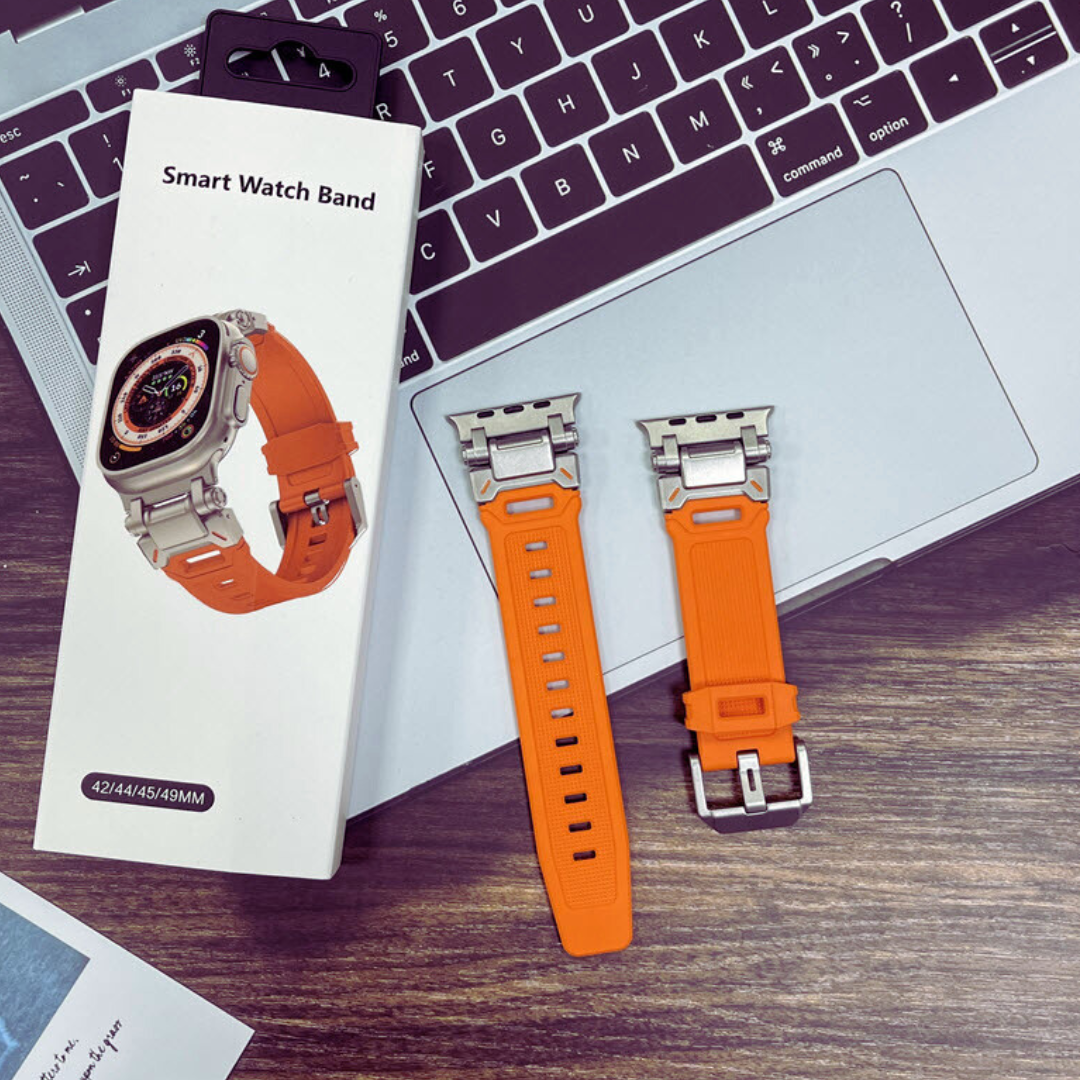 Premium Rubber Ultra Interlock Strap for iWatch 42/44/45/49 MM (ORANGE)