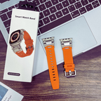 Premium Rubber Ultra Interlock Strap for iWatch 42/44/45/49 MM (ORANGE) Mobile Case by CoverMeUp - Style 6