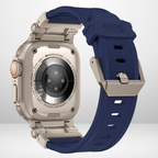 Premium Rubber Ultra Interlock Strap for iWatch 42/44/45/49 MM (BLUE) Mobile Case by CoverMeUp - Style 4