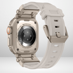 Premium Rubber Ultra Interlock Strap for iWatch 42/44/45/49 MM (GREY) Mobile Case by CoverMeUp - Style 4