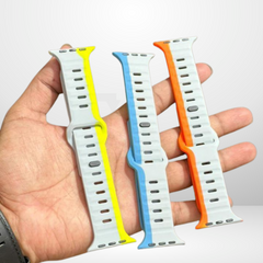 Premium Silicone Duo Color Strap for iWatch 42/44/45/49 MM (ORANGE)
