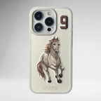 Nimmy Premium Embroidered Leather Case - US POLO Leather Boris Series Case for iPhone 15 Series (Cream)