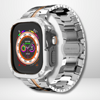 Premium Universal iWatch Case Bumper with Silicone Inner Case Protection for 44/45 MM (SILVER) Mobile Case by CoverMeUp - Style 4