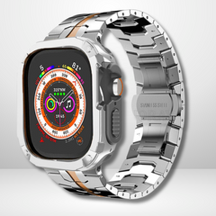 Premium Universal iWatch Case Bumper with Silicone Inner Case Protection for 44/45 MM (SILVER)