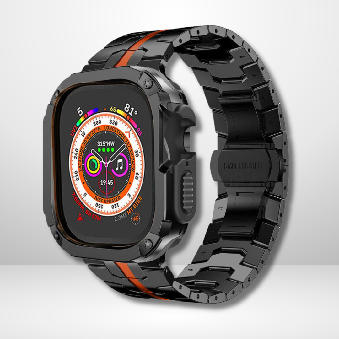 Premium Universal iWatch Case Bumper with Silicone Inner Case Protection for 46 MM (BLACK) Mobile Case by CoverMeUp - Style 3