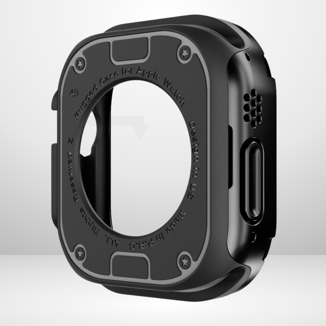 Premium Universal iWatch Case Bumper with Silicone Inner Case Protection for 46 MM (BLACK) Mobile Case by CoverMeUp - Style 4