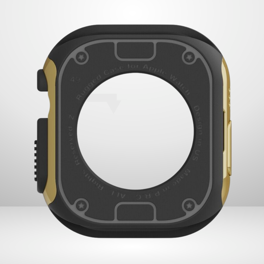 Premium Universal iWatch Case Bumper with Silicone Inner Case Protection for 44/45 MM (GOLD) Mobile Case by CoverMeUp - Style 7