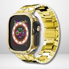 Premium Universal iWatch Case Bumper with Silicone Inner Case Protection for 44/45 MM (GOLD)