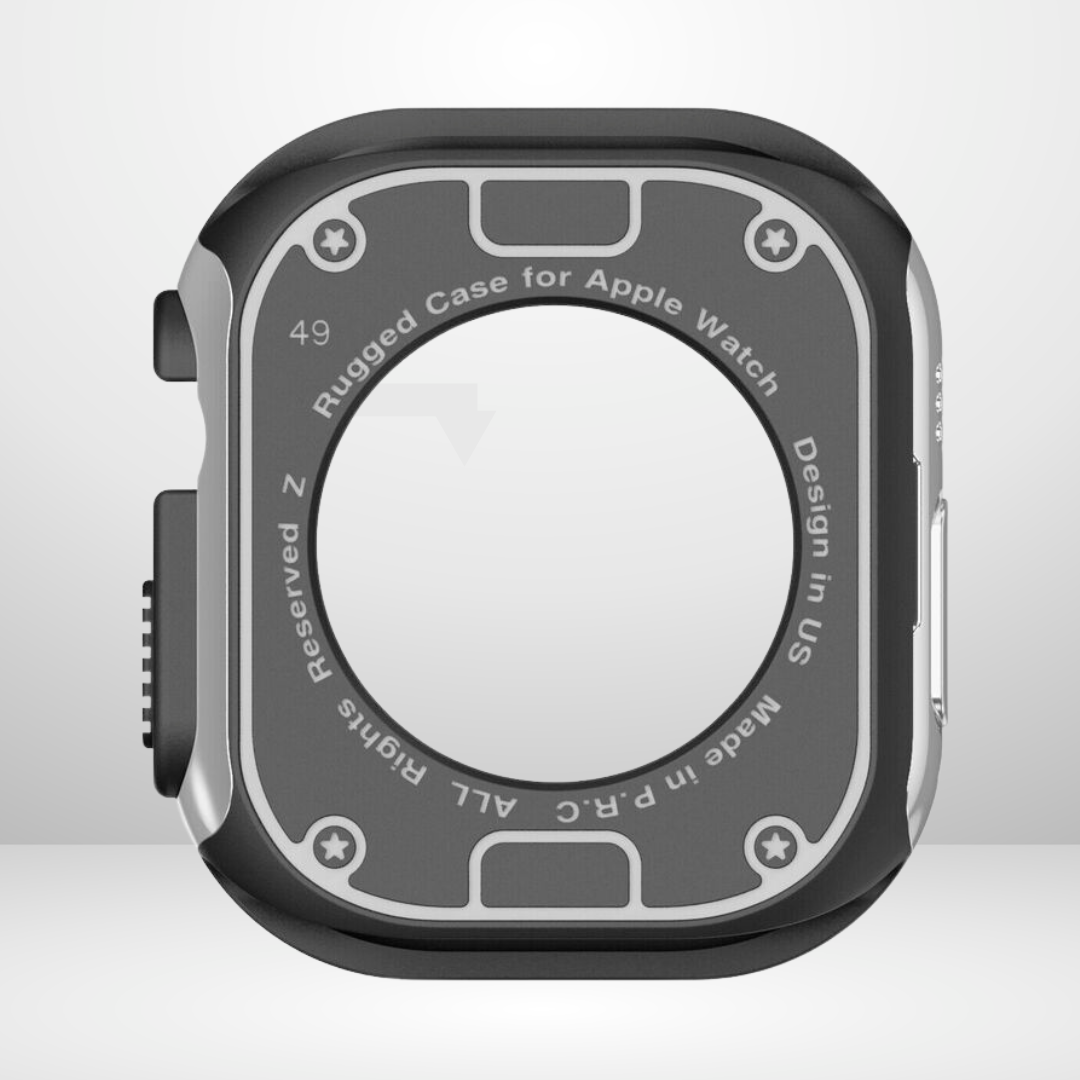 Premium Universal iWatch Case Bumper with Silicone Inner Case Protection for 44/45 MM (SILVER)