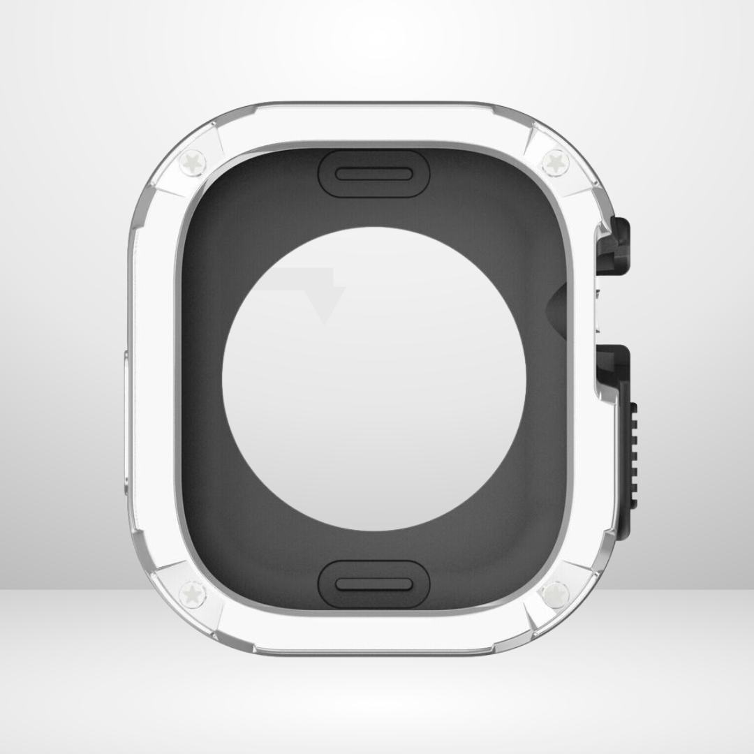 Premium Universal iWatch Case Bumper with Silicone Inner Case Protection for 44/45 MM (SILVER) Mobile Case by CoverMeUp - Style 2