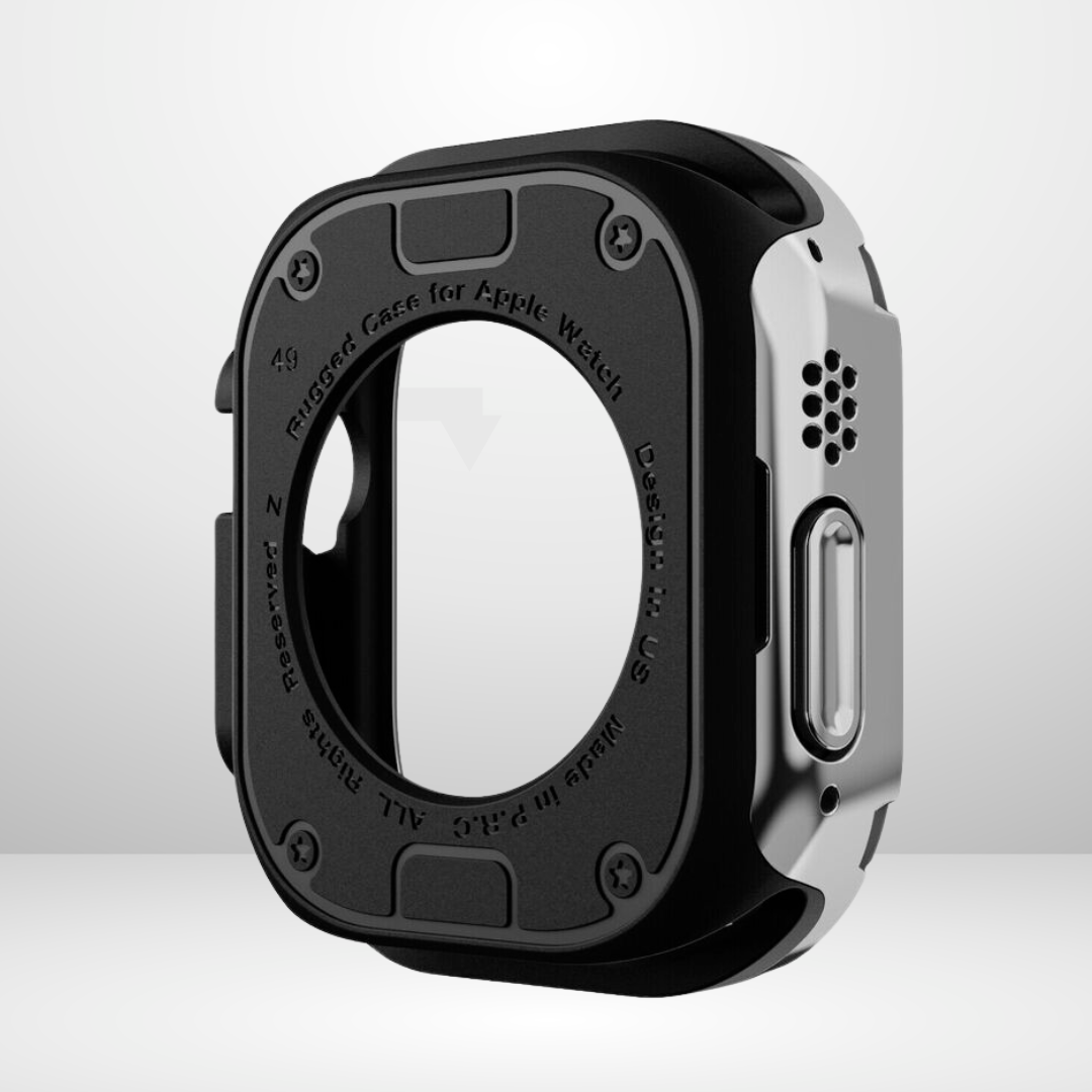 Premium Universal iWatch Case Bumper with Silicone Inner Case Protection for 44/45 MM (SILVER) Mobile Case by CoverMeUp - Style 3