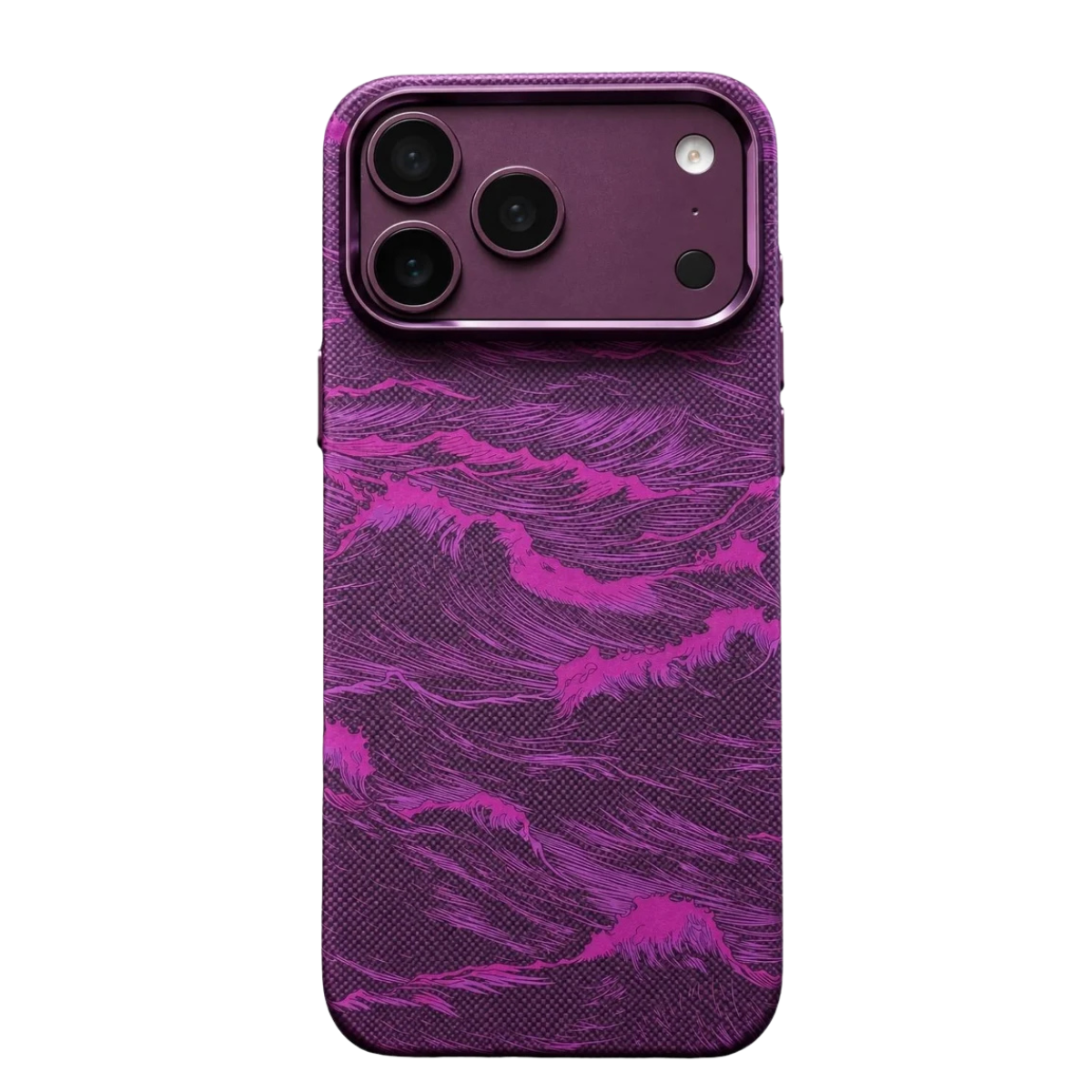 LUXO CARBON MAGSAFE WAVE PATTERN CASE - BURGUNDY COLOR FOR IPHONE 18 SERIES