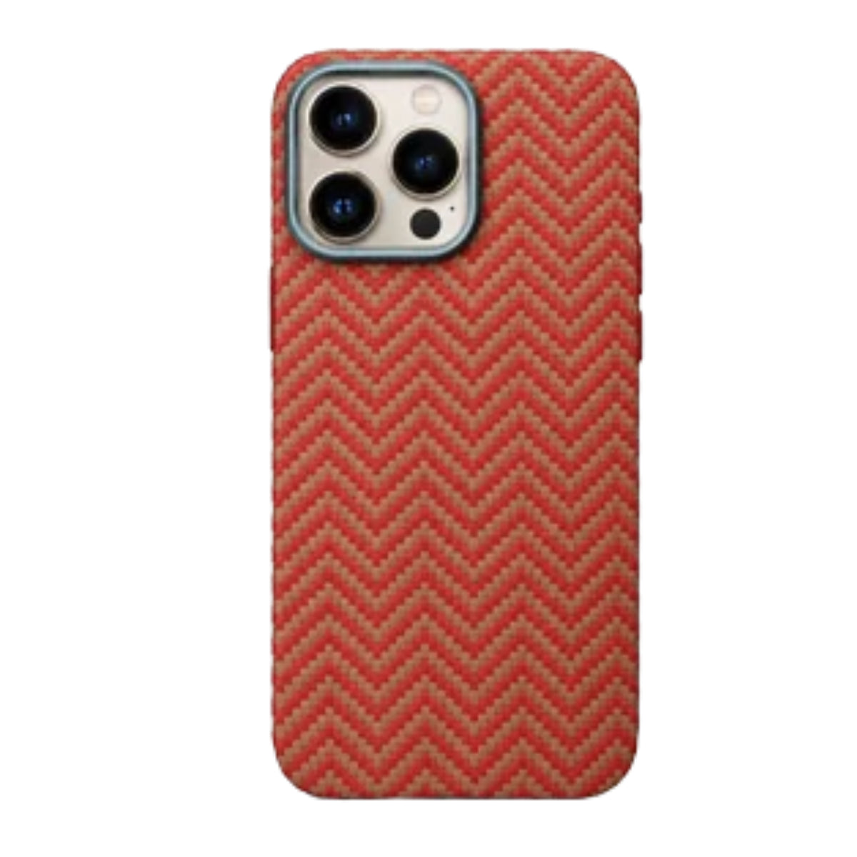 Luxo Zigzag Line Pattern Magsafe Case - Coral Red