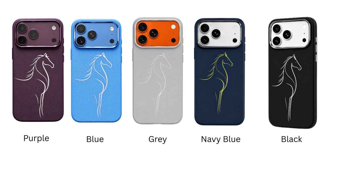 Luxo Carbon Texture Horse Design Slim Magsafe Case