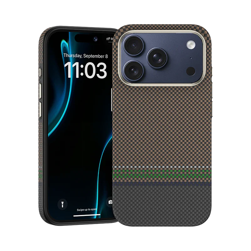 Protective Apple iPhone Back Cover - Prestige ArmorPro Case Built with Kevlar® Carbon Fibre for iPhone 17 Pro - Style 2
