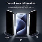 Protective Apple iPhone Back Cover - iPhone 15 Series Privacy Tempered Glass [ Anti- Spy Glass] - Style 6