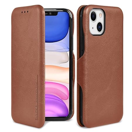 PULOKA iPhone PU Leather Flip Back Cover PU Leather Wallet Back Case with Card Slot and Kickstand Function Compatible with iPhone