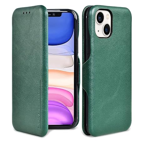 PULOKA iPhone PU Leather Flip Back Cover PU Leather Wallet Back Case with Card Slot and Kickstand Function Compatible with iPhone