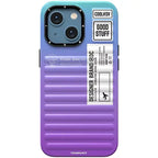 Protective Apple iPhone Back Cover - Gradient Color 3D Ribbed Design Case For iPhone - Style 17
