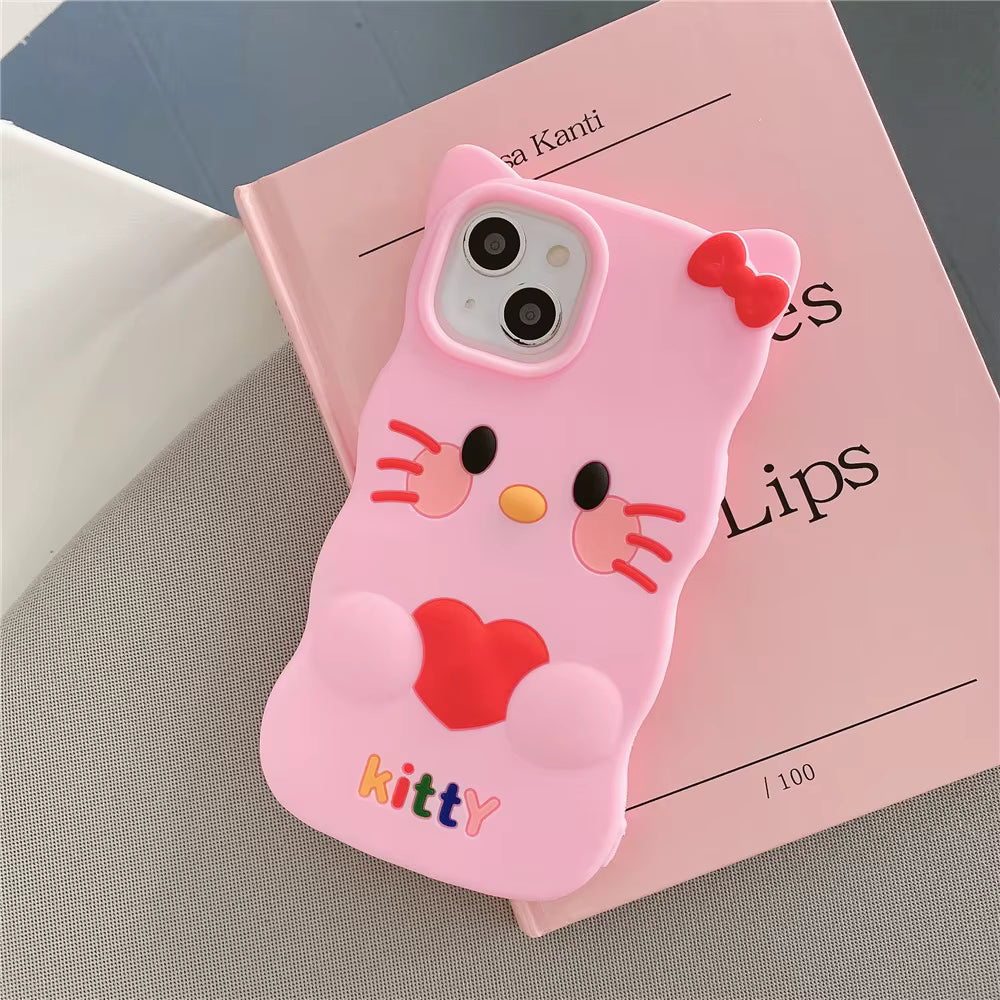 Cartoon Silicone Case for iPhone for Kids Girls and Womens