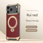Protective Apple iPhone Back Cover - Minimilistic Leather Case For iPhone - Style 8