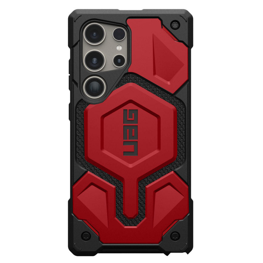 Samsung S24 Ultra Monarch Pro Series Kevlar Protective Armor MagSafe Case - Red Mobile Case by CoverMeUp