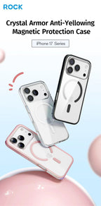 Protective Apple iPhone Back Cover - Rock Armor Anti Yellow Magsafe Case for iPhone 17 Series - Style 4